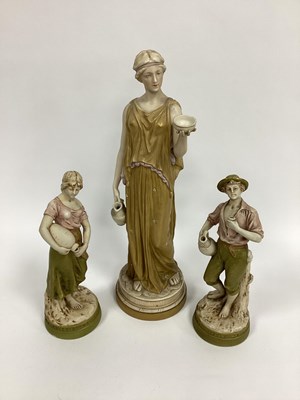 Lot 1084 - A Royal Dux Pottery Figure of a Classical Lady,...