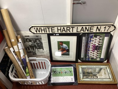 Lot 489 - Tottenham Hotspur Wooden Street Sign, posters,...