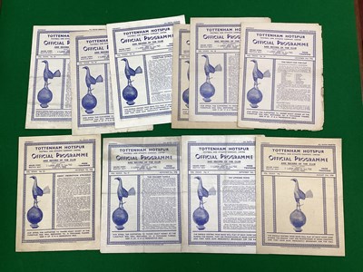 Lot 828 - Tottenham Hotspur 1946-7 Home Programmes v....