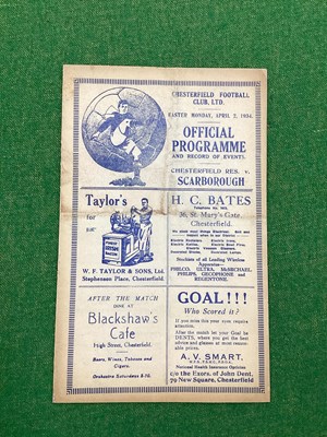 Lot 944 - 1933-4 Chesterfield Reserves v. Scarborough...