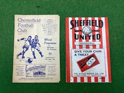 Lot 941 - Chesterfield Programmes 1945-6 v. Sheffield...