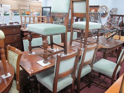 Lot 1529 - XX Century Oak Dining Table Chairs, oak...