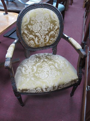 Lot 1532 - XX Century French Style Open Elbow Armchair,...