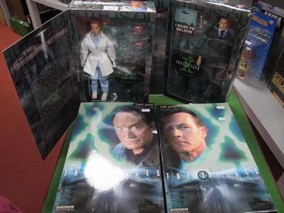 Lot 754 - Four Sideshow Collectibles The X Files 12"...