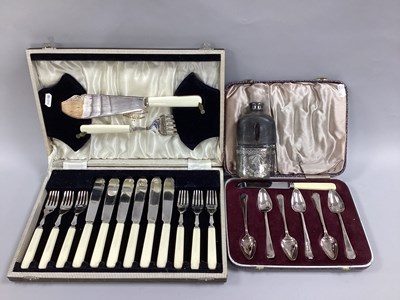 Lot 369 - A Cased Set of Ivorine Handled Fish Knives and...