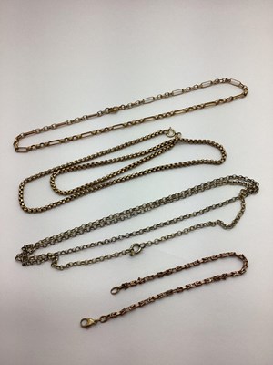 Lot 458 - A Fancy Link Chain, clasp stamped "375",...