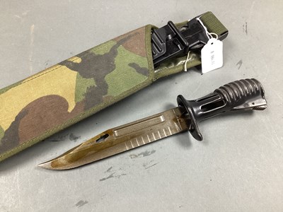 Lot 465 - British L3A1 SA80 Bayonet, Scabbard and DPM...