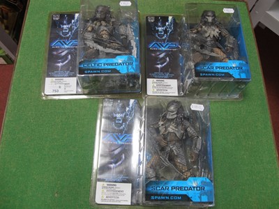 Lot 753 - Three McFarlane Toys Alien Vs. Predator Action...