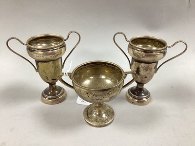 Lot 15 - A Hallmarked Silver Twin Handled Miniature...