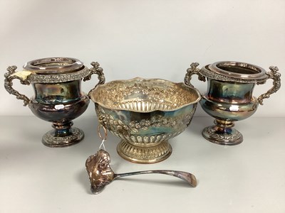 Lot 188 - A Large Silver Plated on Copper Punch Bowl,...