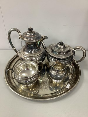 Lot 224 - An EPNS Four Piece Teaset, makers mark GWS, of...