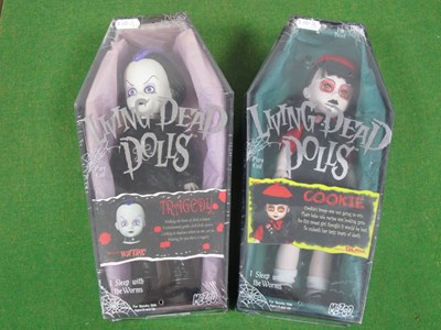 Lot 724 - Two Living Dead Dolls by Mezco. Cookie &...