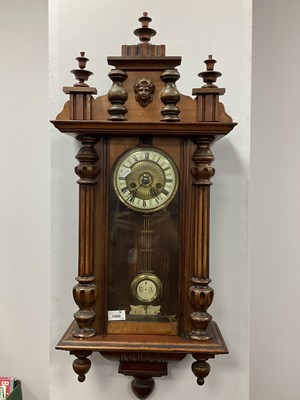 Lot 1560 - A XIX Century Walnut Vienna Wall Clock, the...