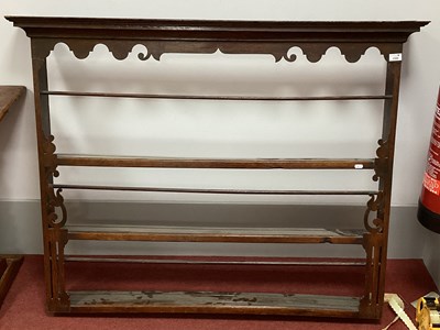 Lot 1500 - XVIII Century Oak Delft Rack with piercing to...