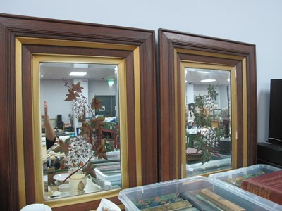 Lot 1039 - Pair of oak Framed Gypsy Wall Mirrors, the...