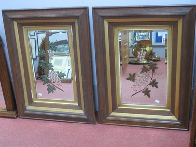 Lot 1407 - Pair of oak Framed Gypsy Wall Mirrors, the...