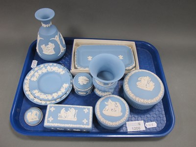 Lot 1208 - Wedgwood Jasperware Trinkets, vases and a...