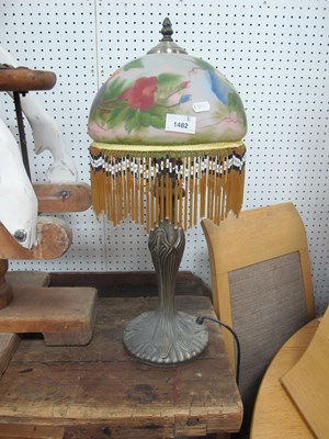 Lot 1482 - An Art Nouveau Style Table Lamp, with painted...