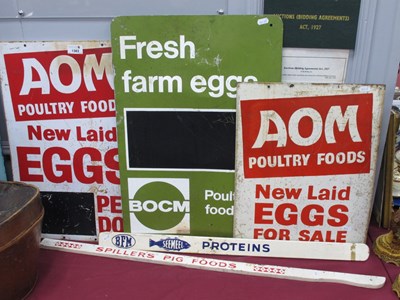 Lot 1383 - Three Farm Related Enamel Signs, AOM Poultry...