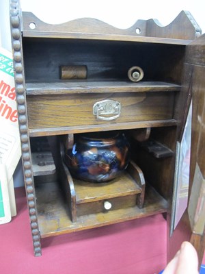 Lot 1314 - An Early XX Century Oak Smokers Cabinet, with...