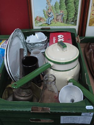 Lot 1011 - XIX Century Brass Saucepan, Judge enamel...