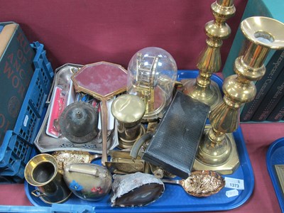 Lot 1373 - XIX Century Brass Candlesticks, brass...