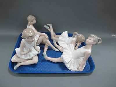 Lot 1177 - Nao Seated Ballerina Figures (x 4).