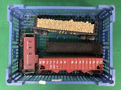 Lot 664 - Three O gauge American Outline Freight wagons...