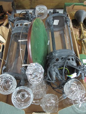 Lot 1411 - Pair of Metal Framed Hanging Ceiling Lights,...