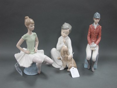 Lot 1221 - Lladro Equestrian Girl Seated, 24cm high,...