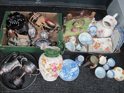 Lot 1003 - Plated Three Piece Tea Service, squeeze box,...