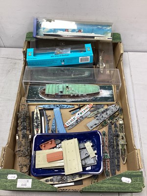 Lot 446 - A Quantity of Diecast and Plastic Model Ships,...