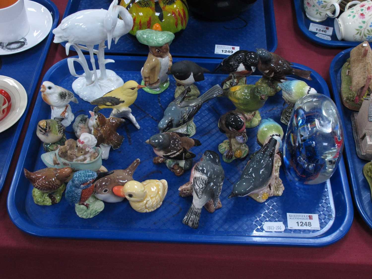 Lot 1248 - Beswick Birds, Figures, Nuthatch, Bullfinch,...