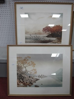 Lot 1450 - Simon Bull 'Autumn Mists, Loughrigg Tarn'...