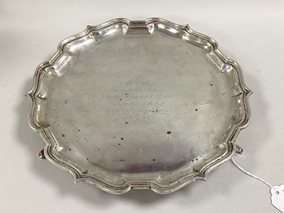 Lot 17 - A Mappin & Webb Hallmarked Silver Salver, M&W,...