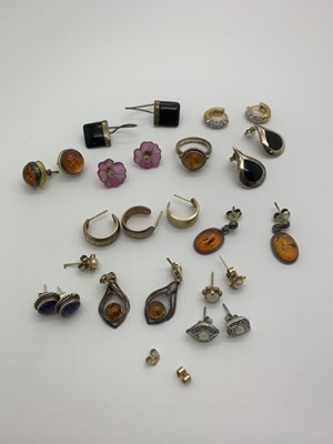 Lot 451 - Blue John and Other Stud Earrings, amber...