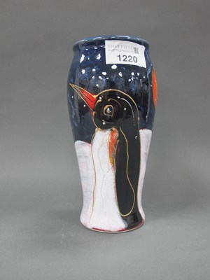 Lot 1220 - Anita Harris 'Penguin' Bella Vase, gold signed,...