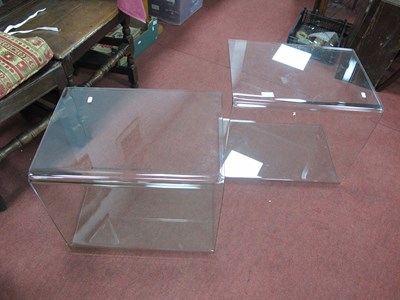 Lot 1550 - A Pair of Contemporary Quality Curved Glass...