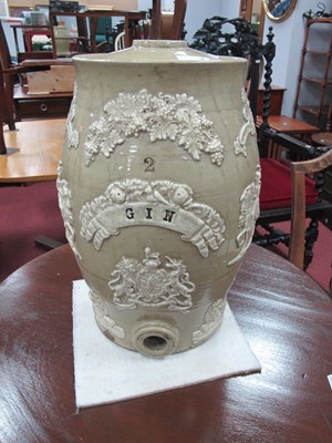 Lot 1129 - A Victorian 'Gin Barrel', profusely decorated...