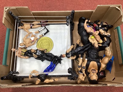 Lot 479 - Twelve Plastic WWF / WWE Plastic Action...