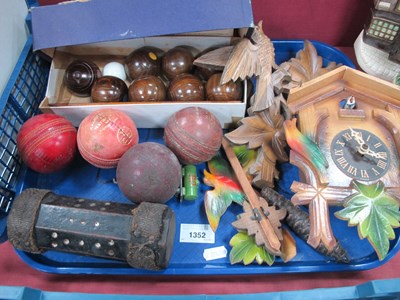 Lot 1352 - Table Bowls, cricket balls, octagonal dice,...