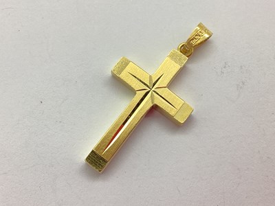 Lot 48 - A Decorative Cross Pendant, of brushed finish...