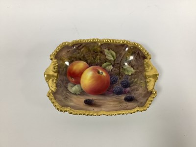 Lot 1122 - A Royal Worcester Porcelain Rectangular Dish,...