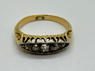 Lot 100 - An Antique Style Five Stone Diamond Ring, of...