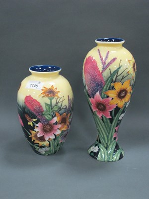 Lot 1145 - Old Tupton Floral Ovoid Vase, on yellow ground...