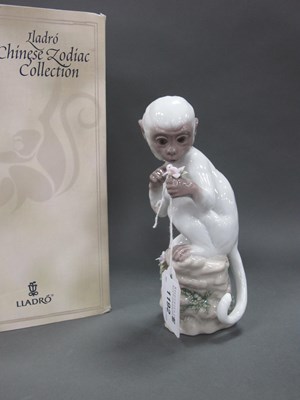 Lot 1192 - Lladro Zodiac Collection Monkey Admiring...