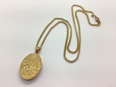 Lot 50 - A 9ct Gold Oval Locket Pendant, of oval form...