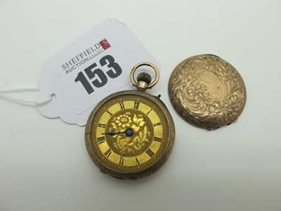 Lot 153 - A 9ct Gold Cased Fob Watch, the foliate...