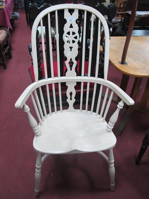 Lot 1533 - Scumble Painted Windsor Armchair, with wheel...