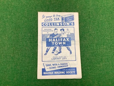 Lot 690 - Halifax Town 1952-3 v. Cardiff City Programme...